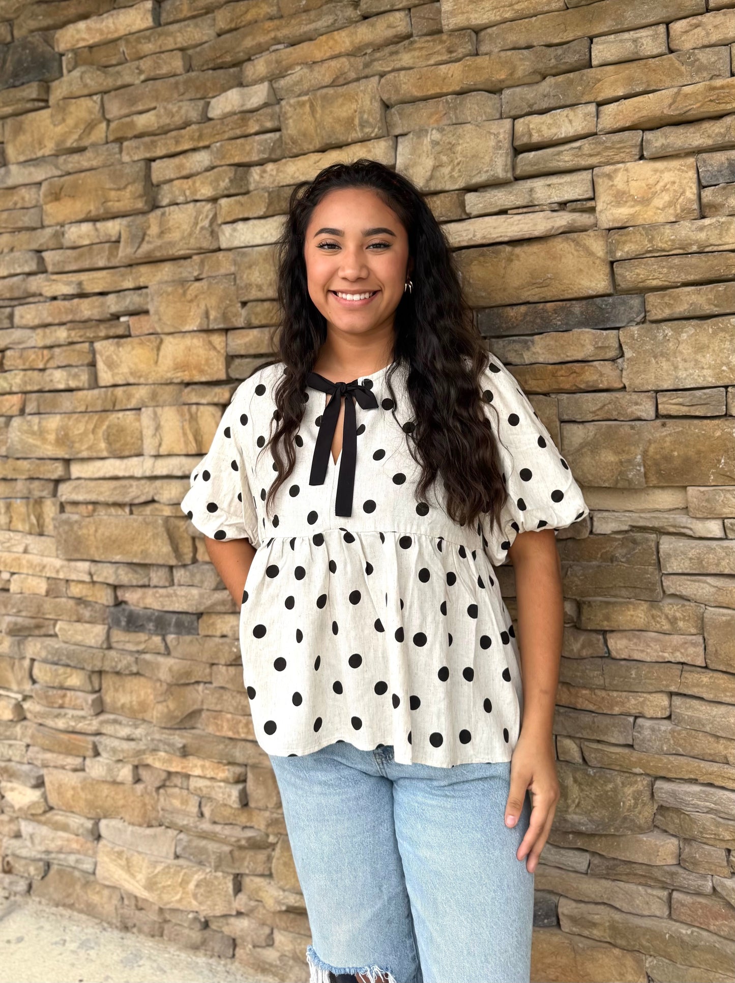 Polkadot Bow Top