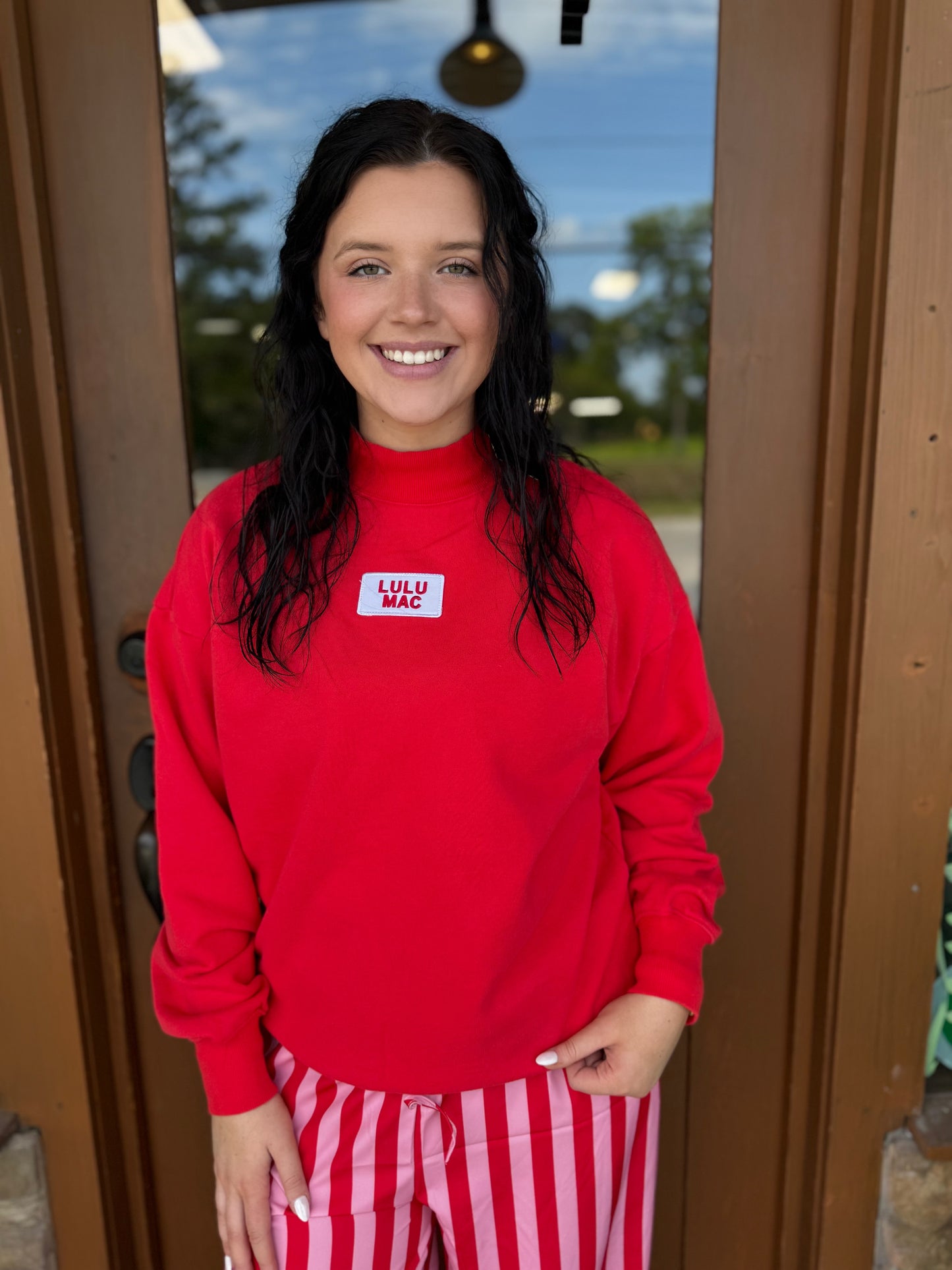 Lulu Mac Red Mockneck