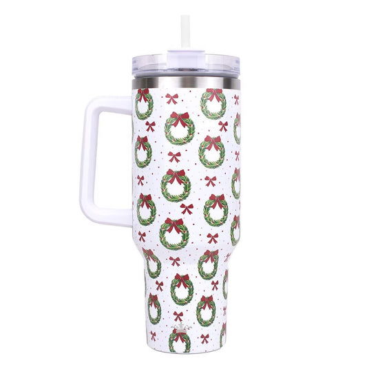 Christmas Wreath 40oz Tumbler
