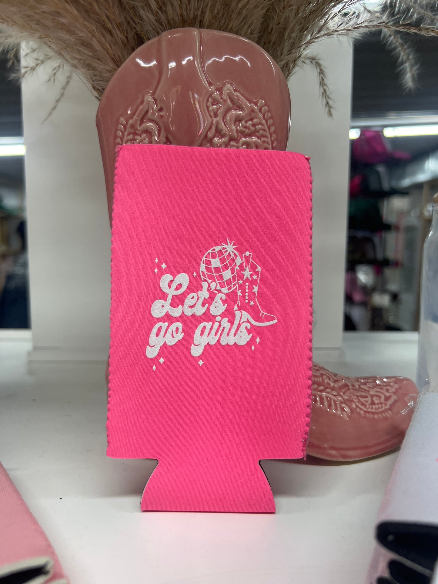 Let’s go girls slim Koozie
