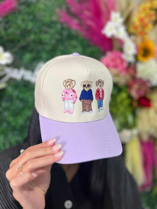 Teddy Bears Embroidered Vintage Hat