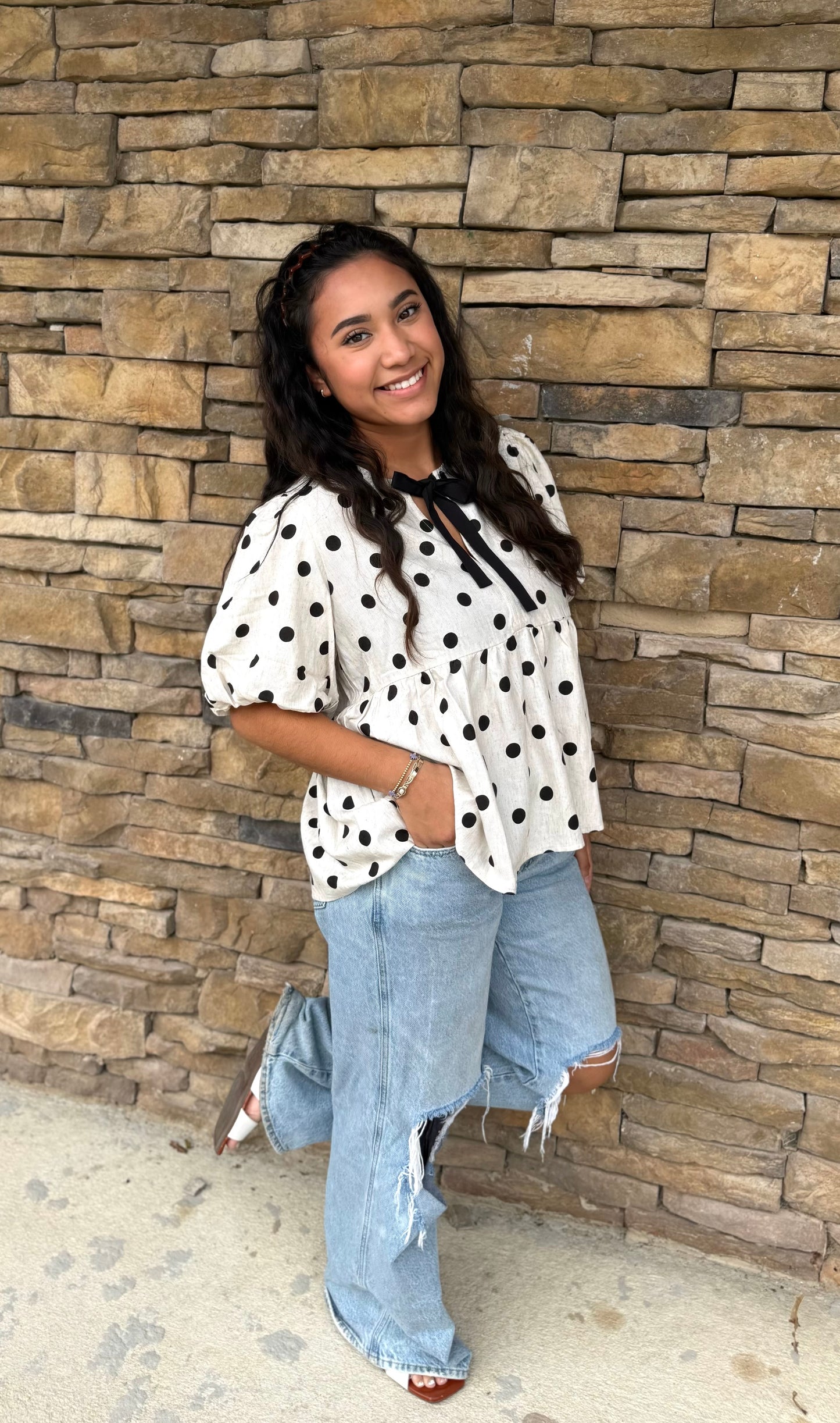Polkadot Bow Top