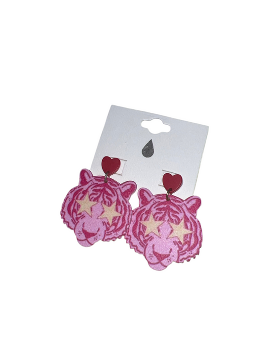 Pink Tiger Earrings