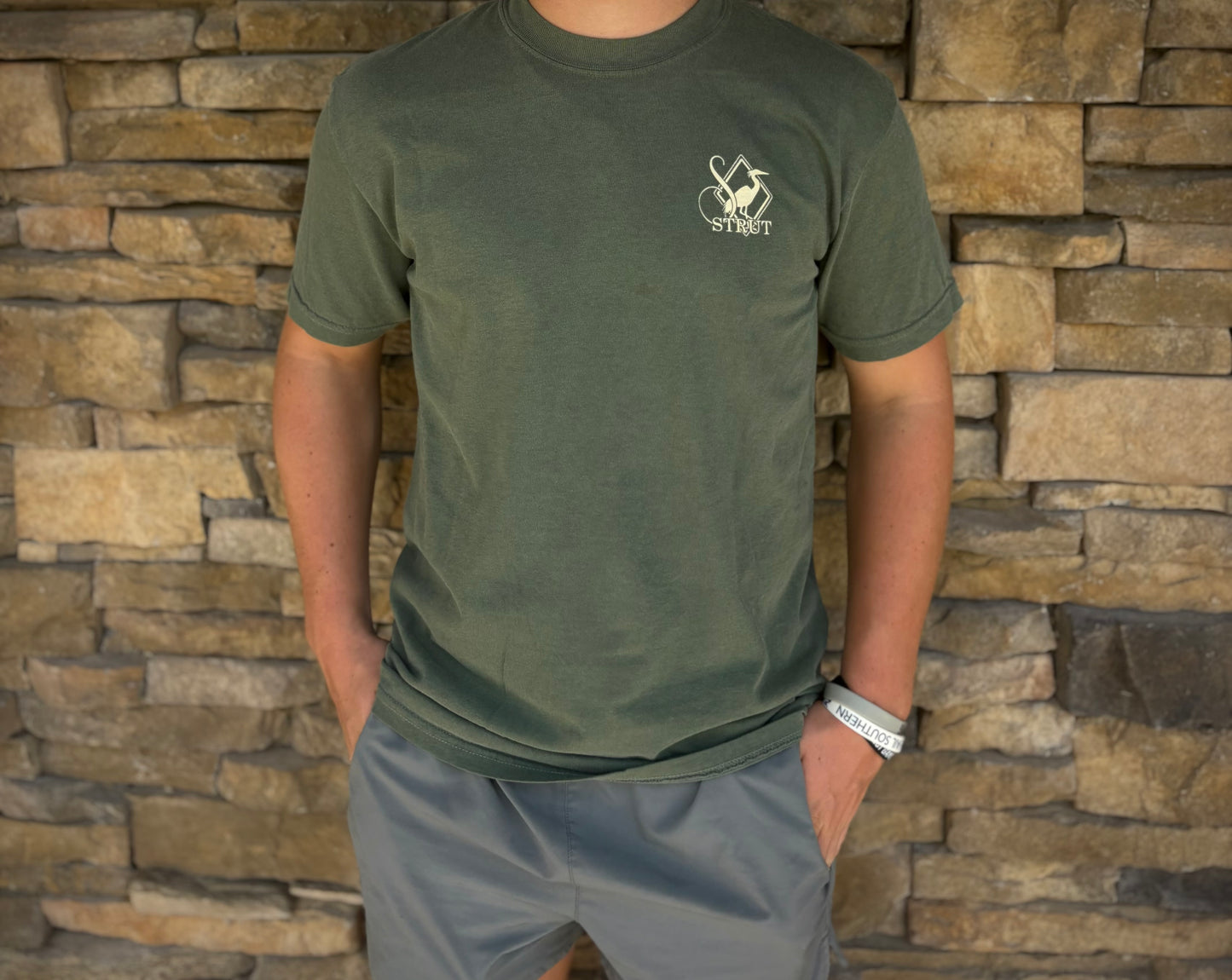 Duck Hunt Label T-Shirt | Moss