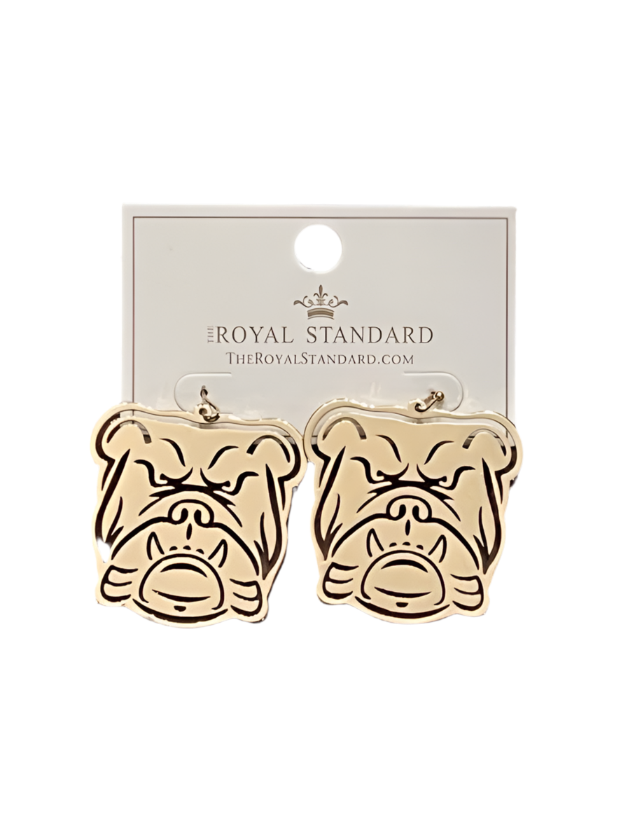 Gold Plated Bulldog Earrings