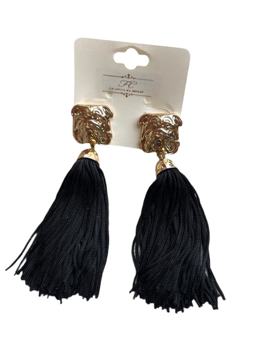 Bulldog Tassel Earrings