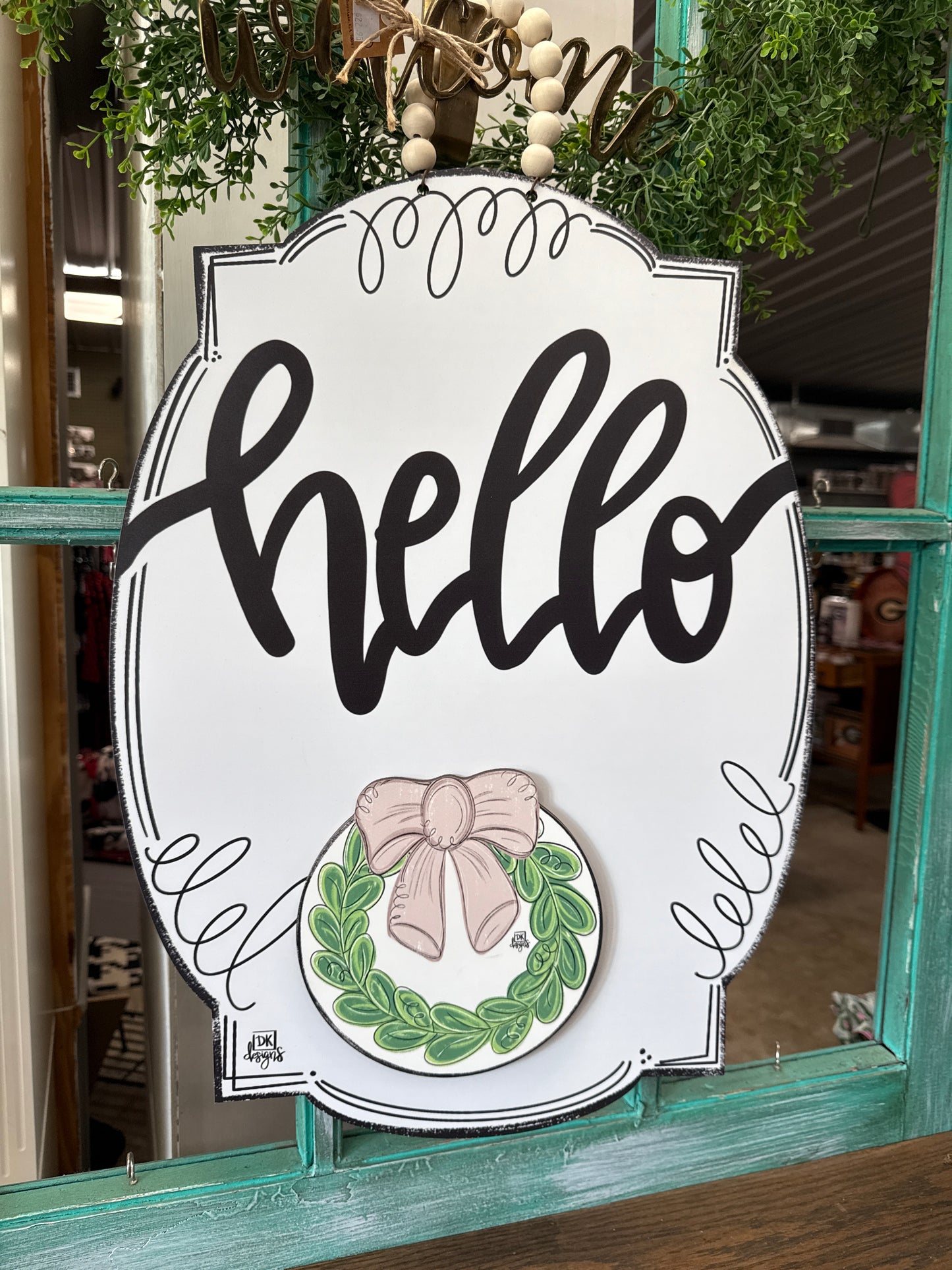 DK Designs Hello Door Hanger