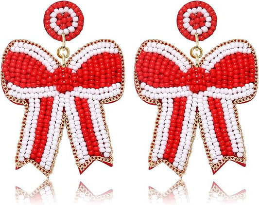 Red Beaded Earrings