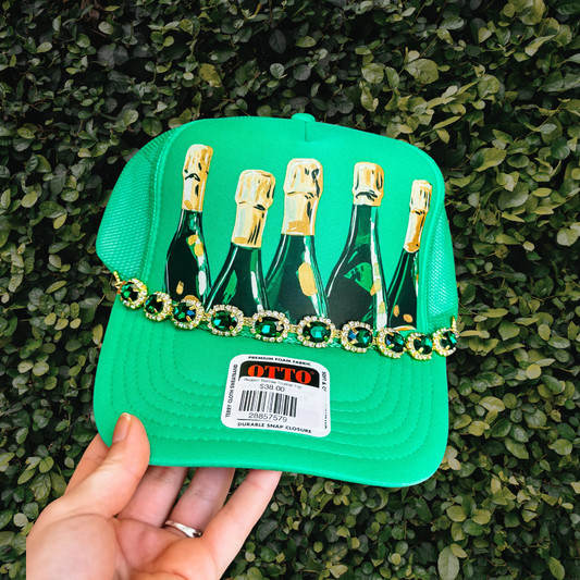 Poppin’ bottles trucker hat with chain