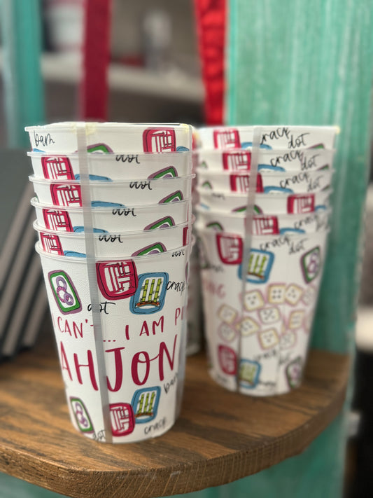 Mahj Jong Reusable Party Cups | set of 6