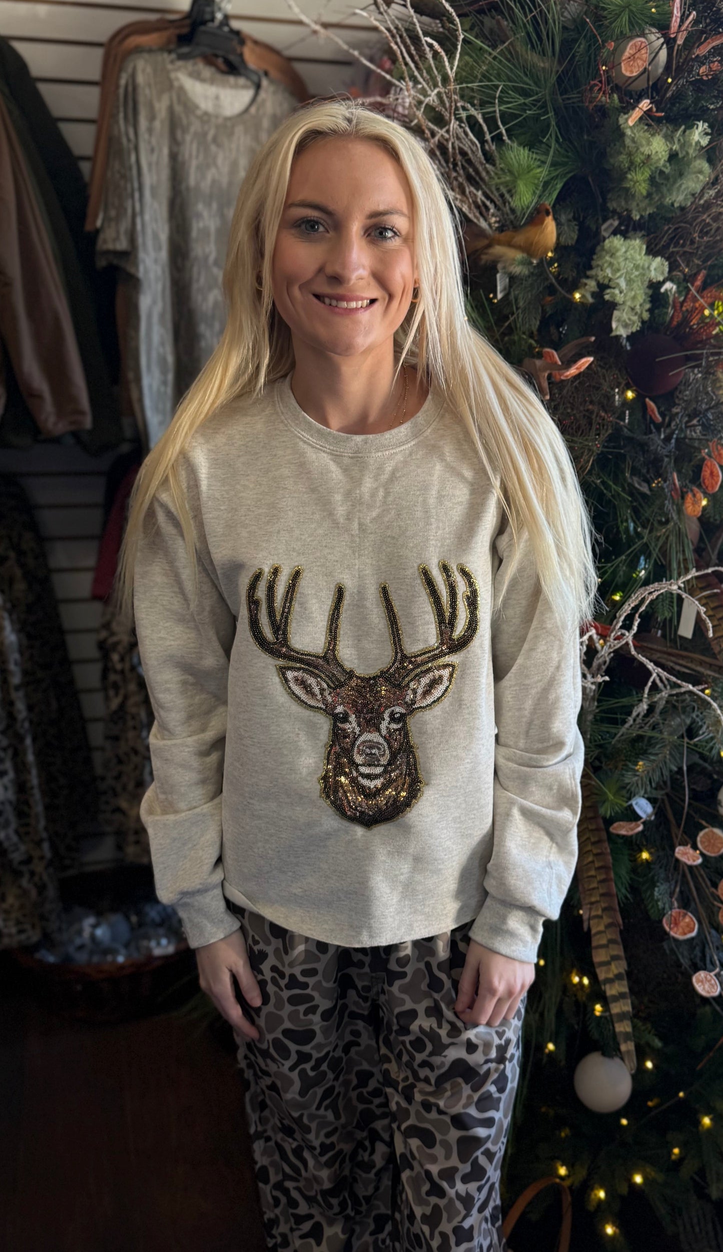Sequin Deer Sweatshirt