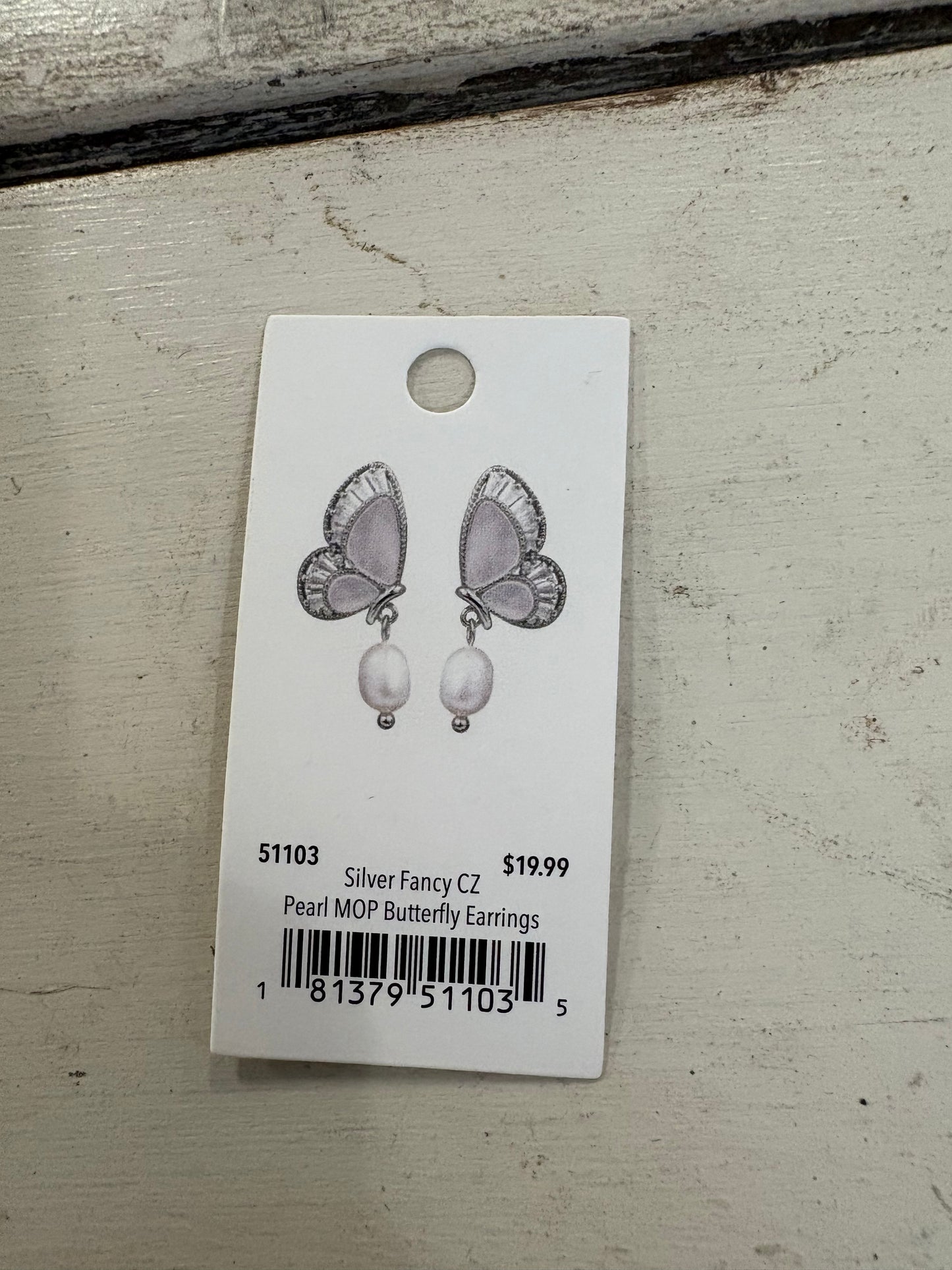 Amanda Blu mother of pearl butterfly Earrings