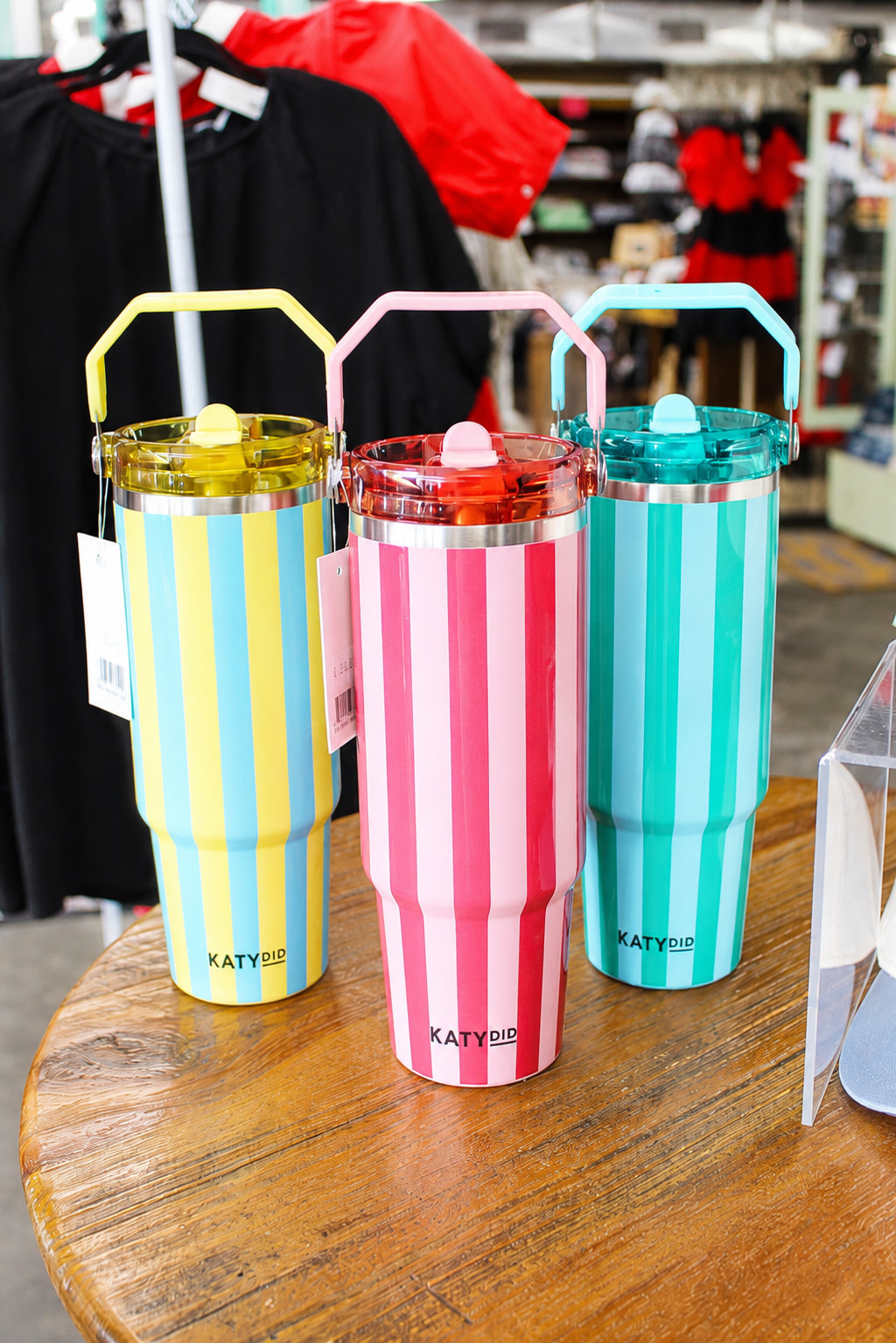Pink & Wine Striped 30 oz Tumbler