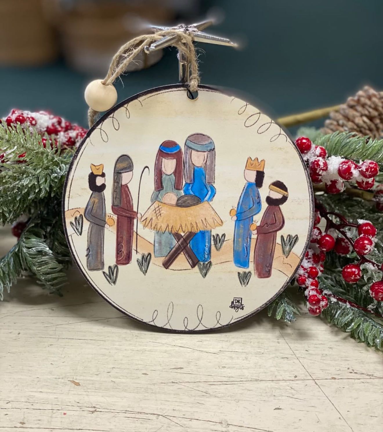 Circle Nativity Ornament