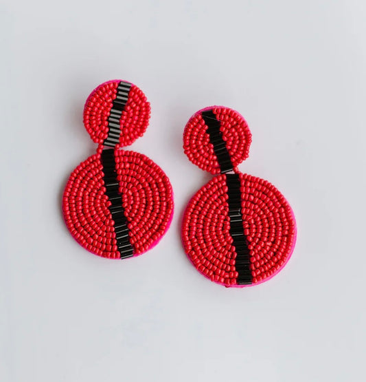 Colleen Red & Black Earrings