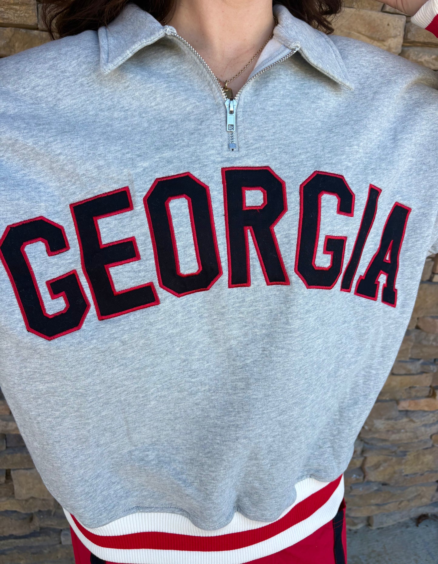 ‘Georgia’ 1/4 Zip Pullover Sweatshirt