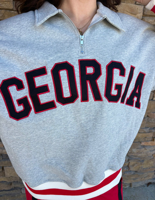 ‘Georgia’ 1/4 Zip Pullover Sweatshirt