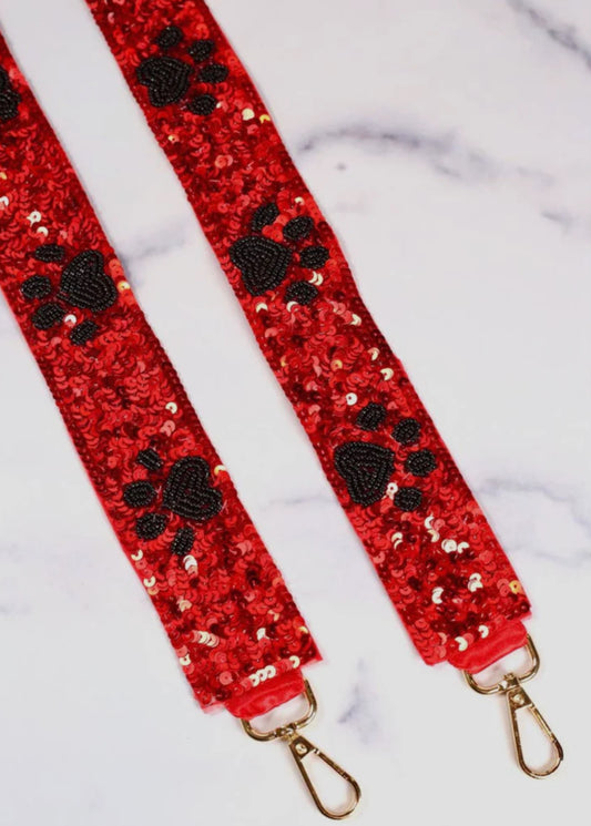 Sequin Paw Print Strap