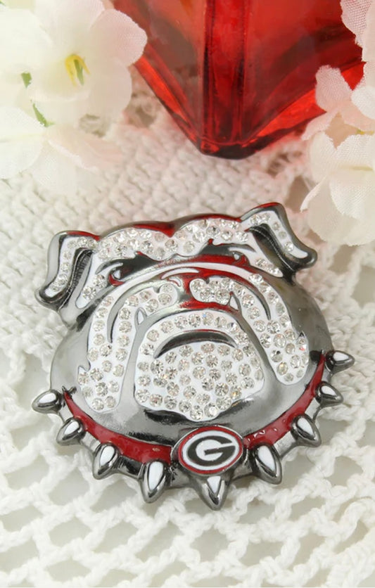 Georgia Bulldog Crystal Pin