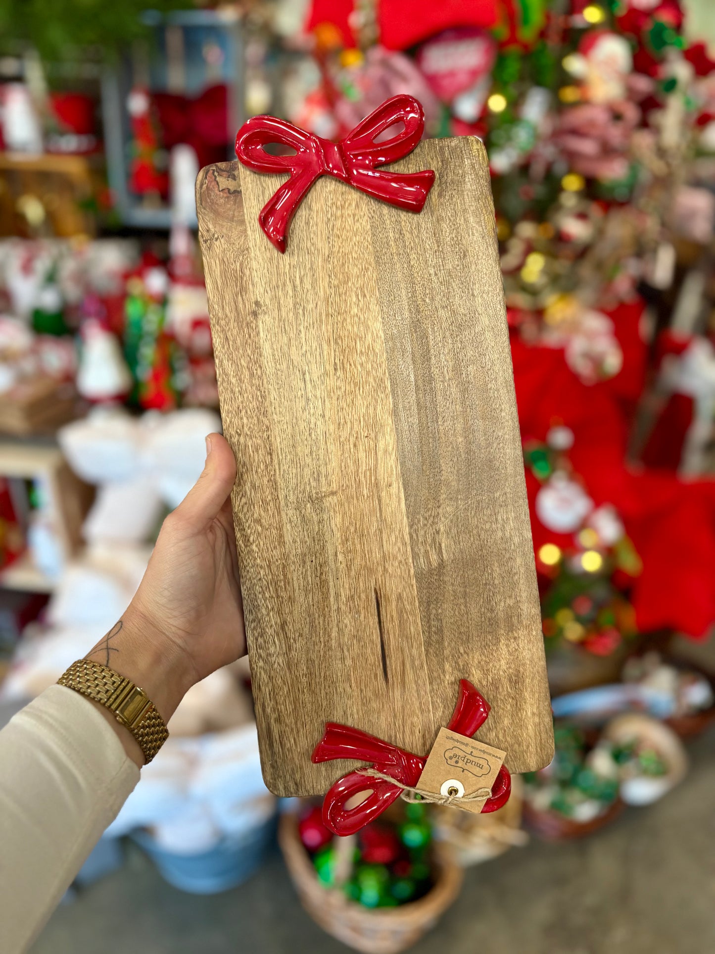 Red Bow Handle Wood Board