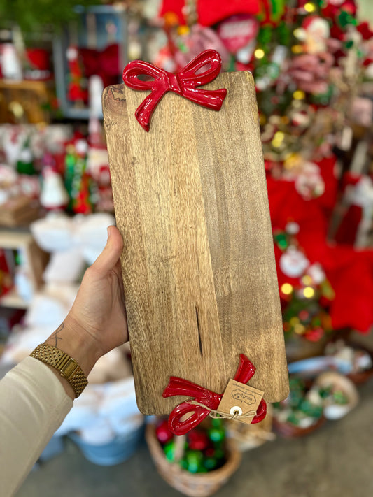 Red Bow Handle Wood Board