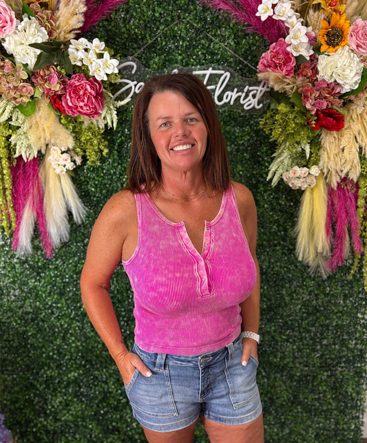 The Neon Hot Pink Ribbed Tank