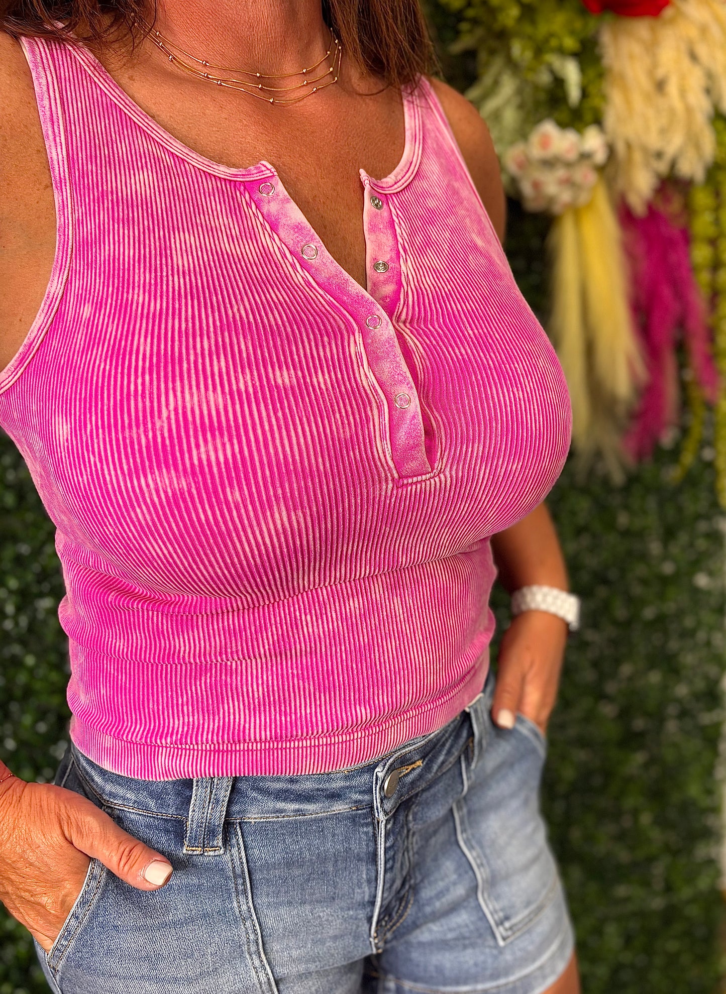 The Neon Hot Pink Ribbed Tank
