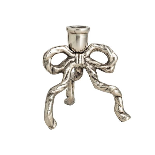 Large Bow Tapered Candle Holder