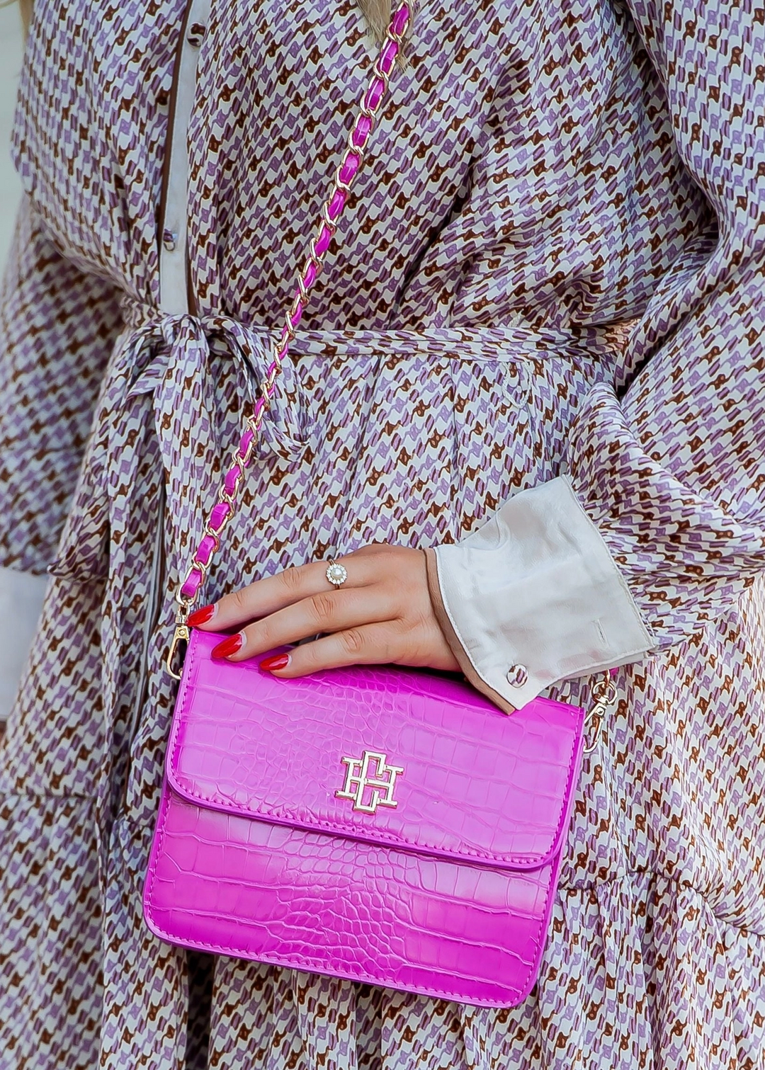 Evelyn Hot Pink Crossbody