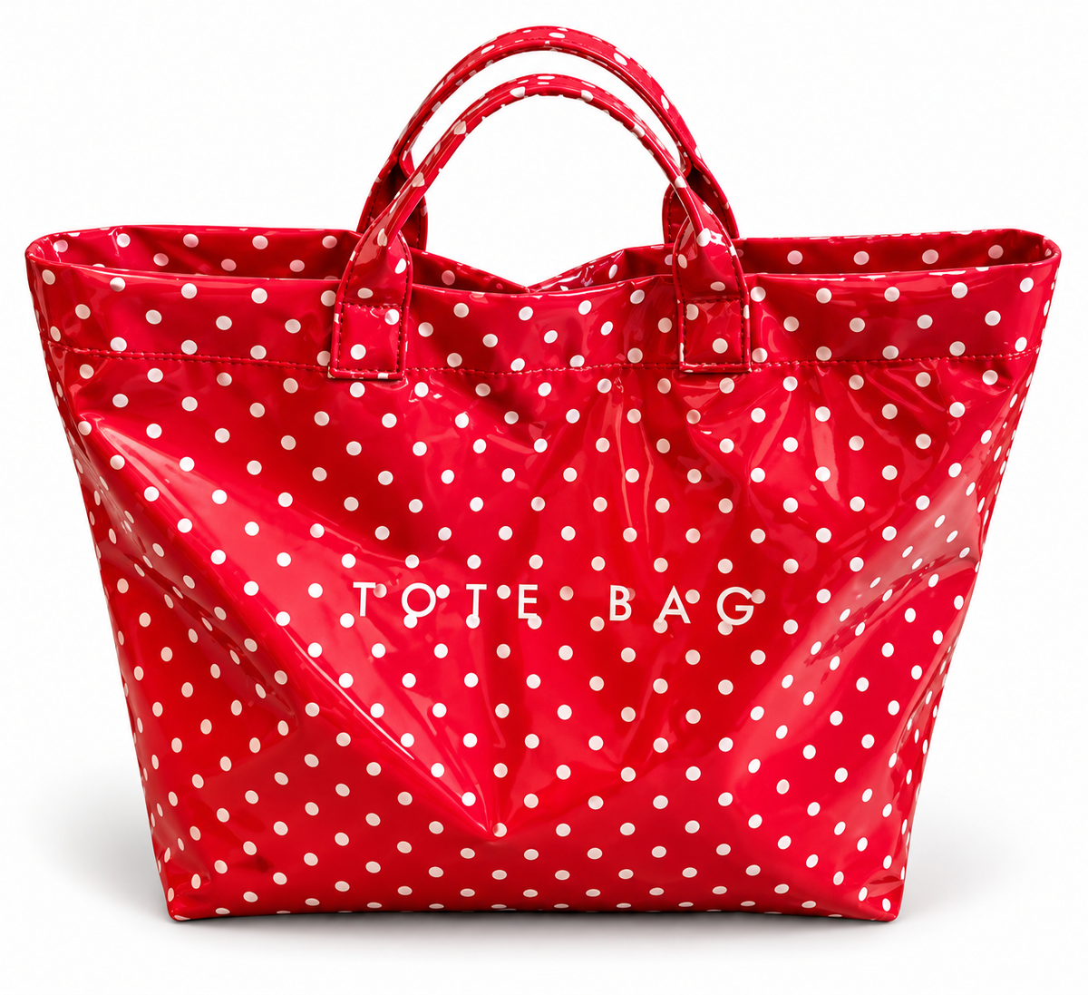 Red and White Polka dot Tote Bag