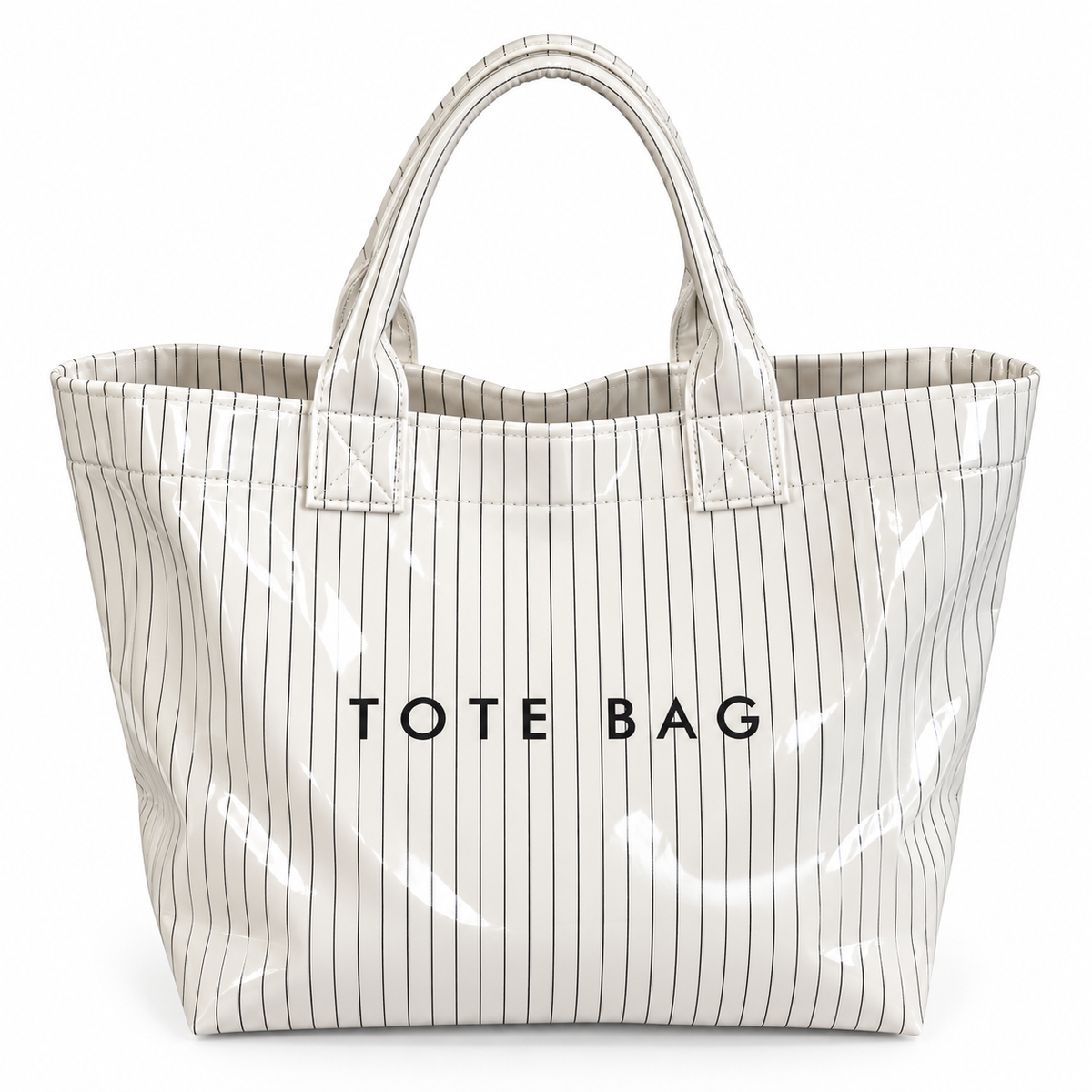 White and Black Pin Stripe tote bag
