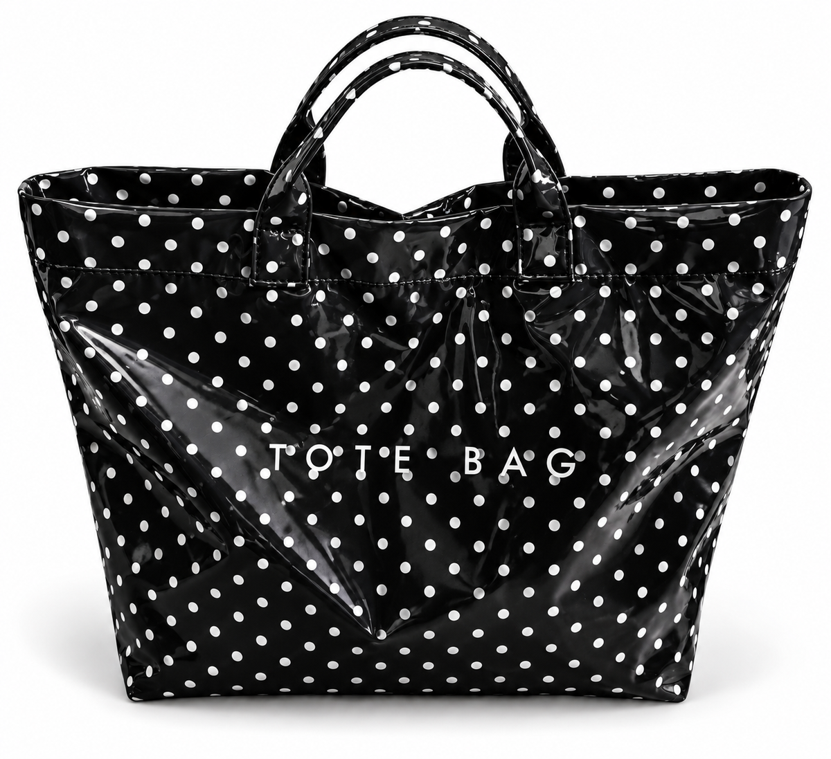 Black and White Polkadot Tote Bag