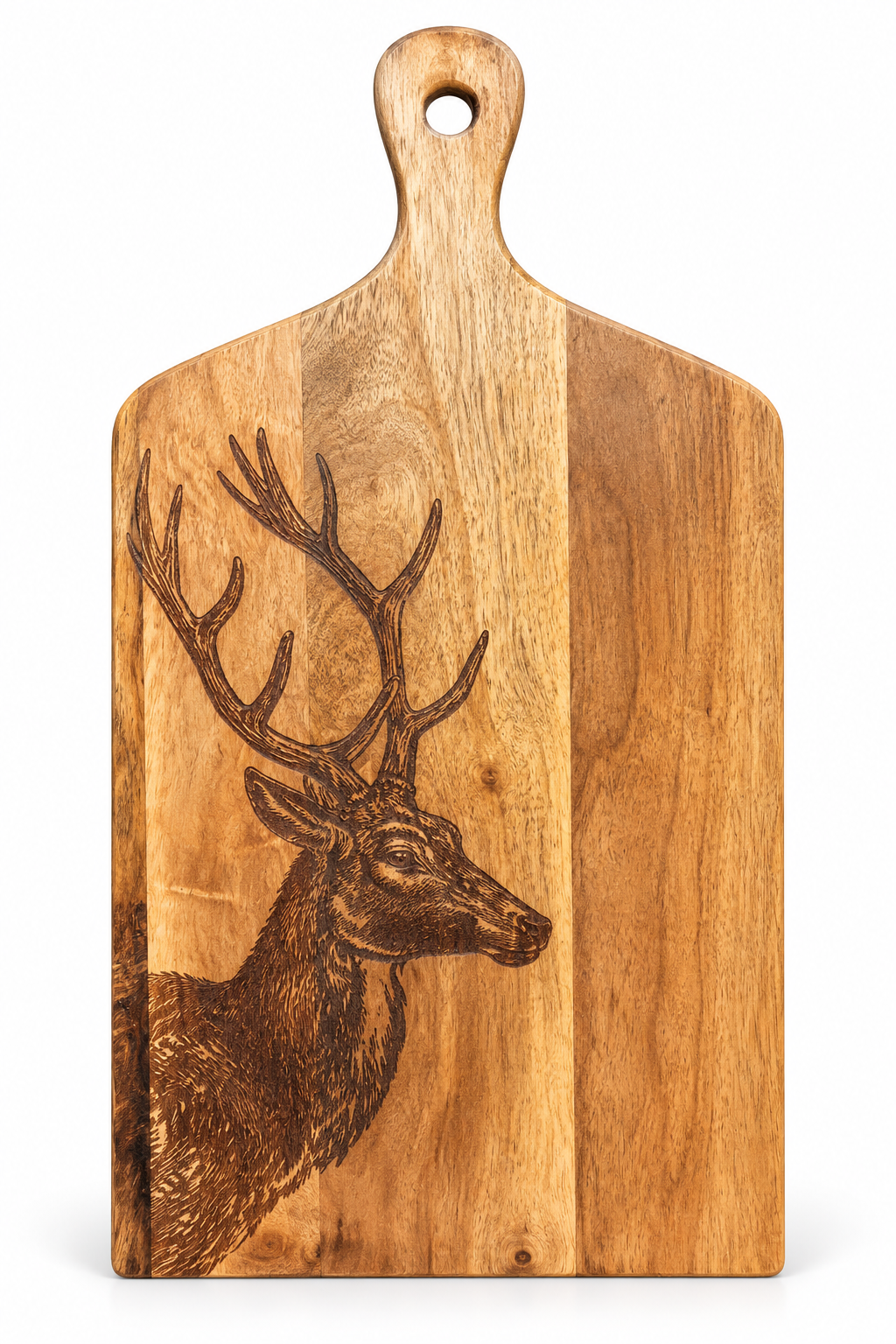 Etched Deer Serving Mango Wood Board