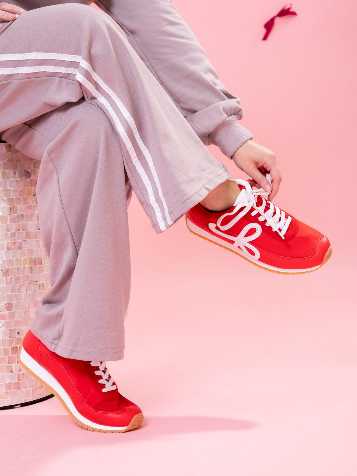 Red Leather Low Top Sneaker