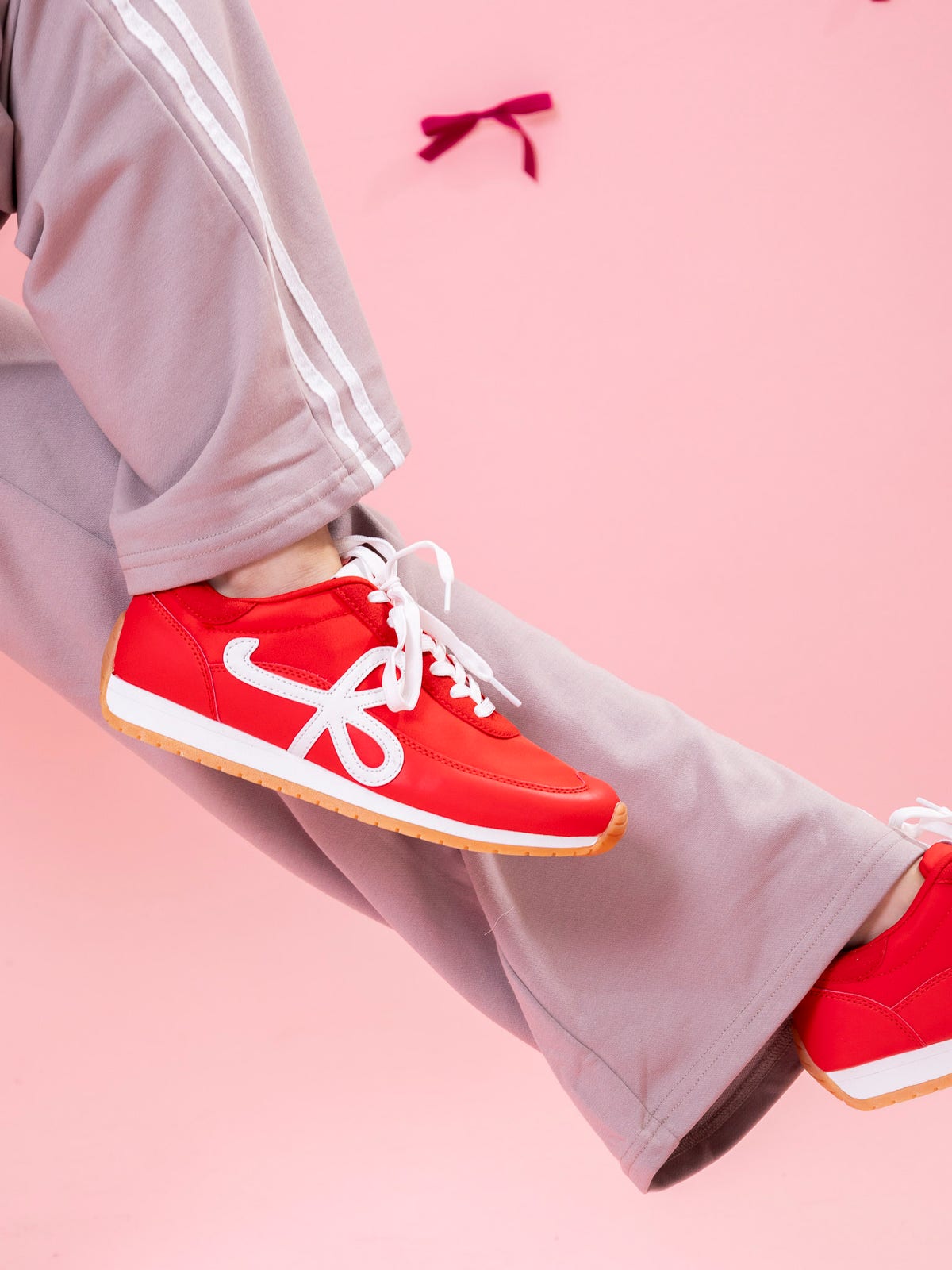 Red Leather Low Top Sneaker