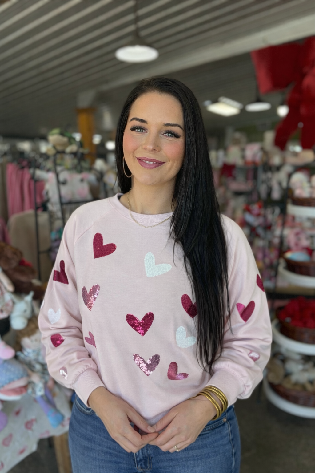 Sparkle hearts sweatshirt