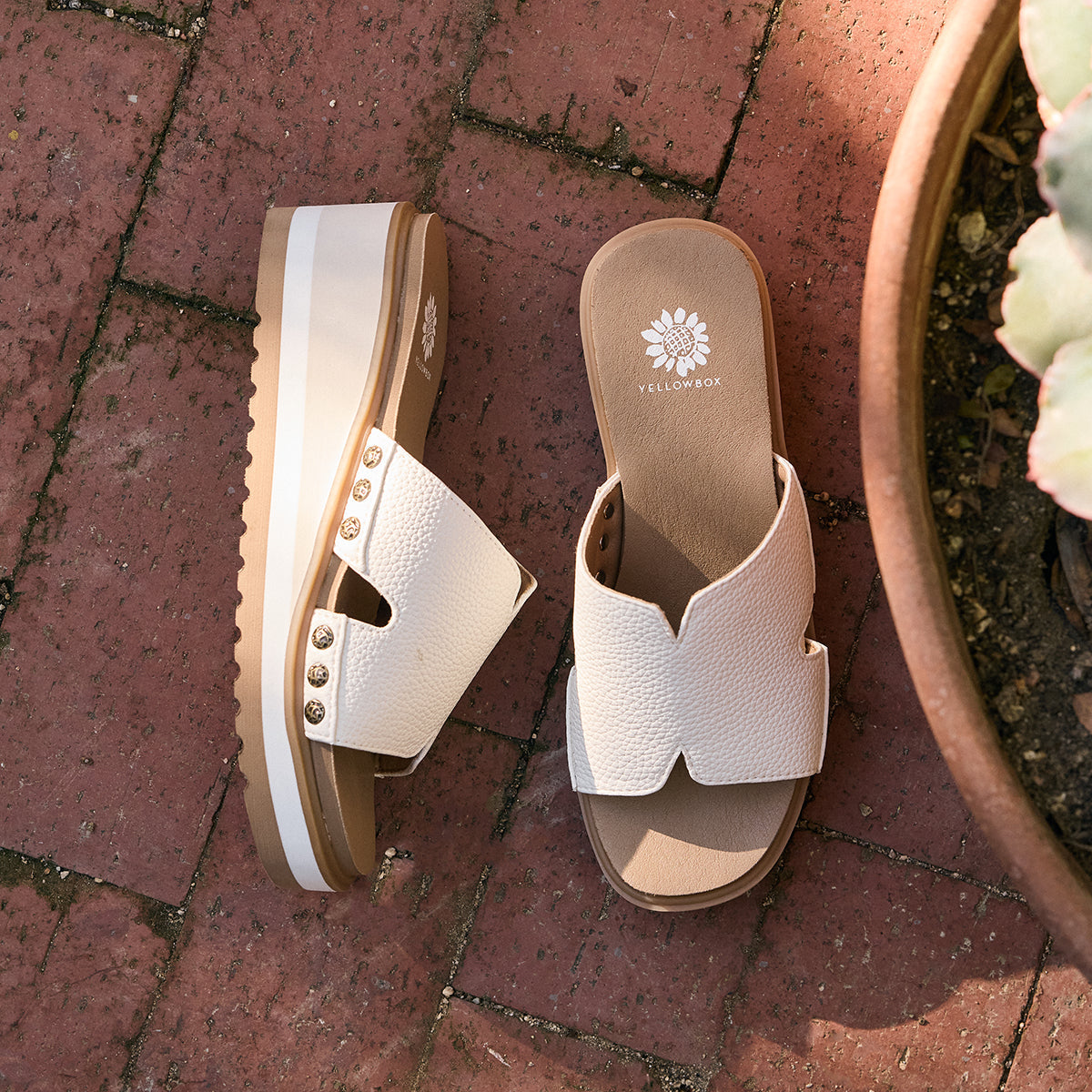 Bone Alameda wedge sandal
