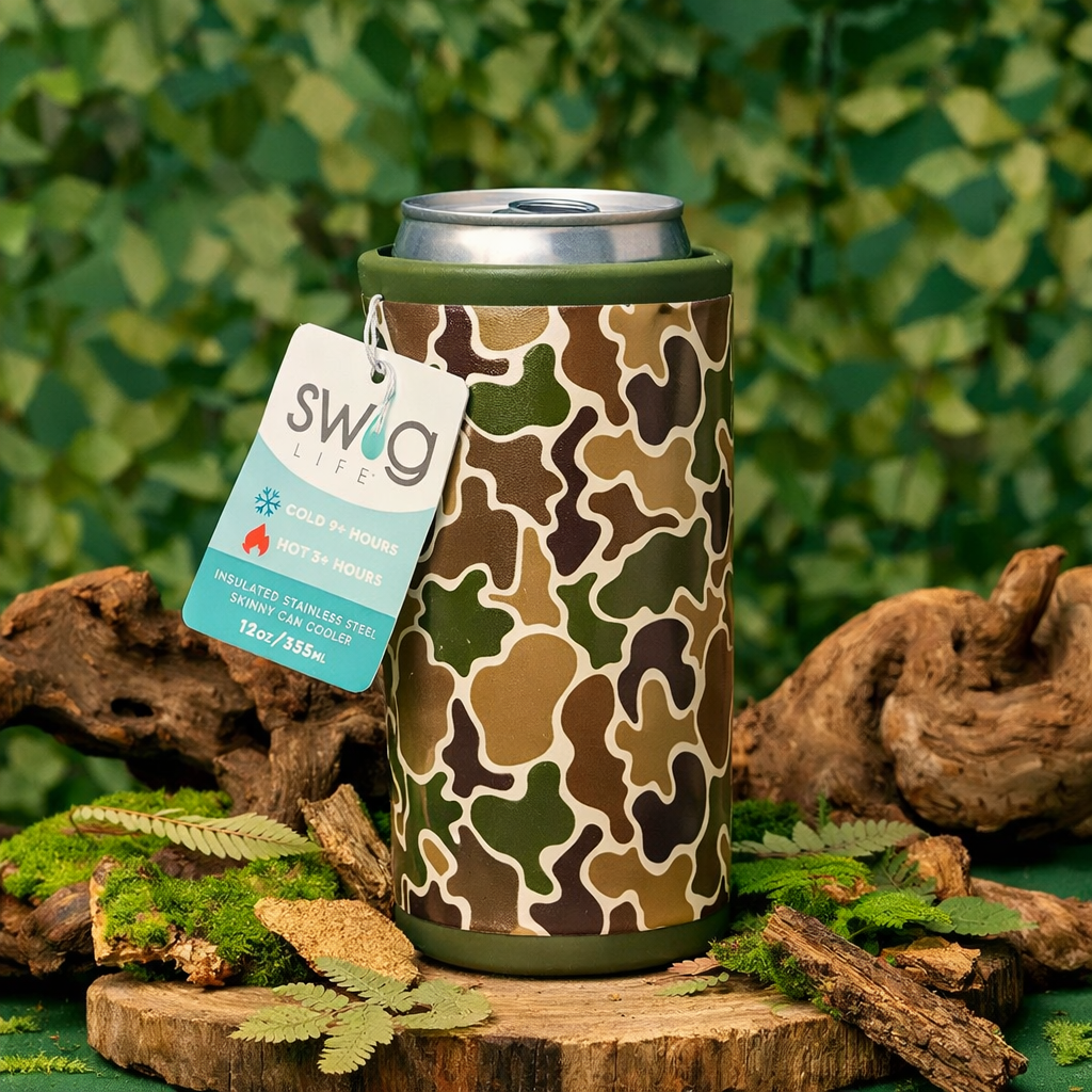 Hunting Camo Skinny Can Cooler 12 oz