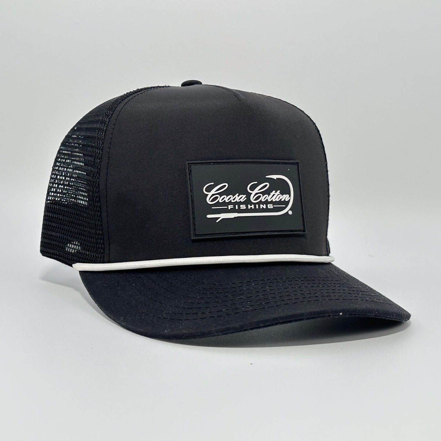 Solid black rope coosa cotton hat
