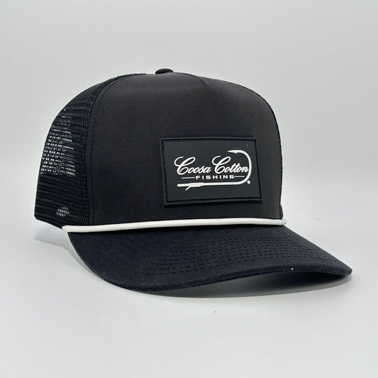 Solid black rope coosa cotton hat