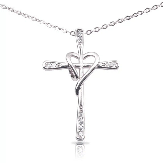 Cross heart necklace
