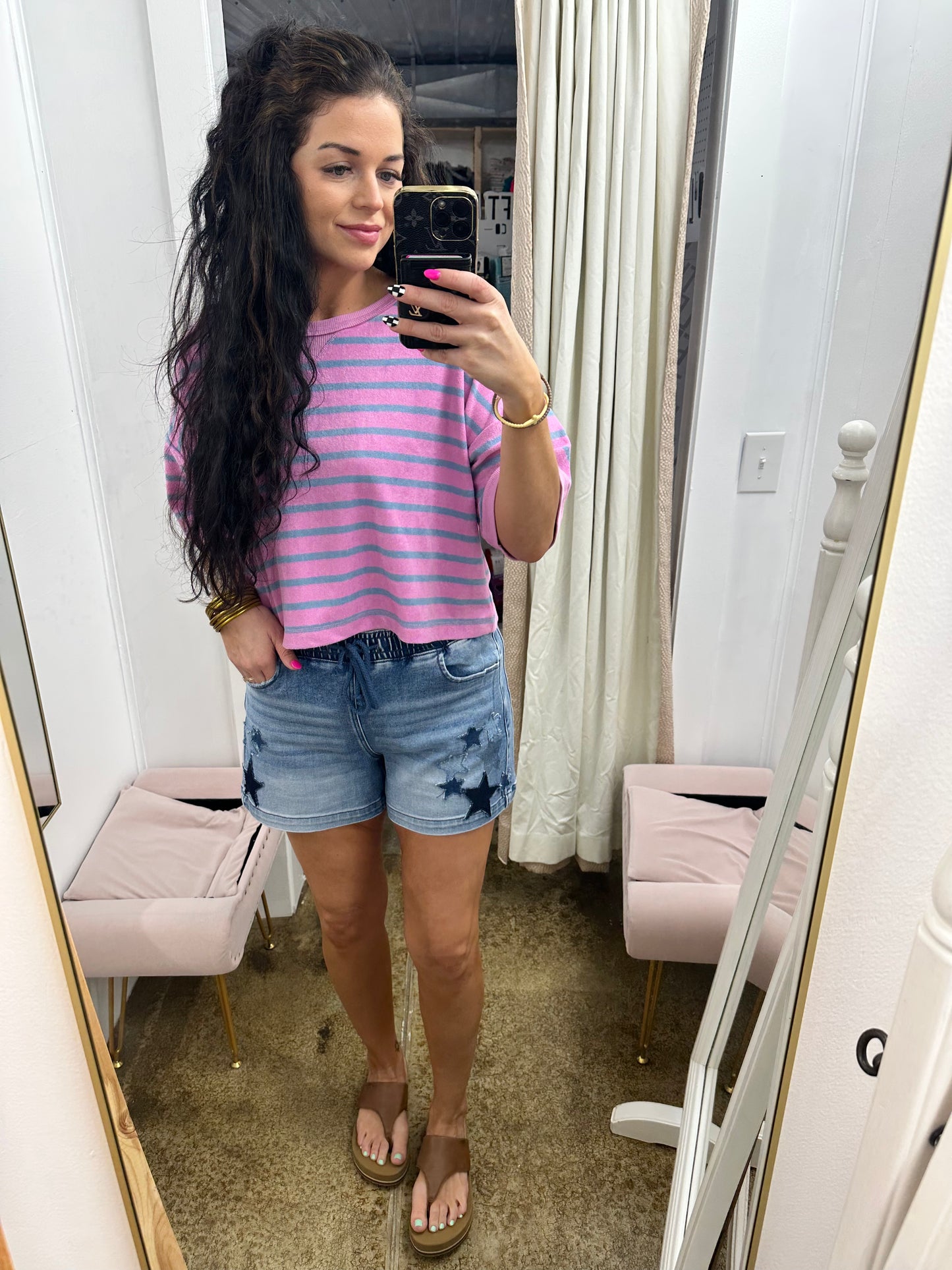 EB Slouchy Star Patched Detail Shorts