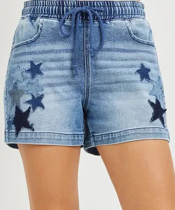 EB Slouchy Star Patched Detail Shorts