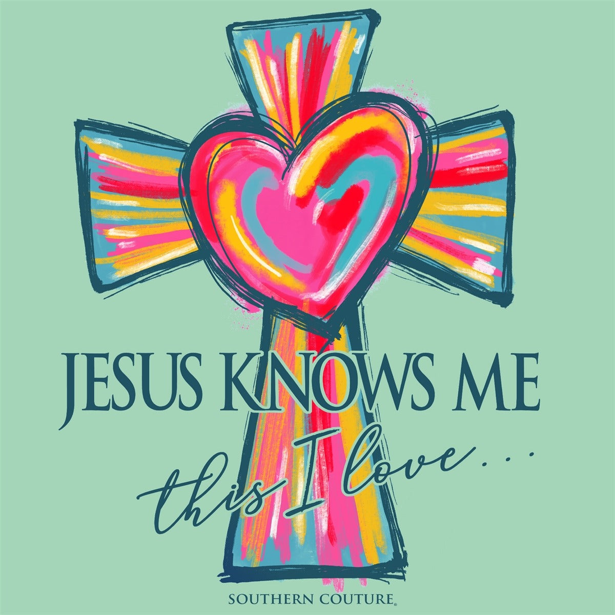 Southern Couture rainbow cross