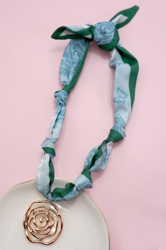 Pastel Bloom Scarf Necklace