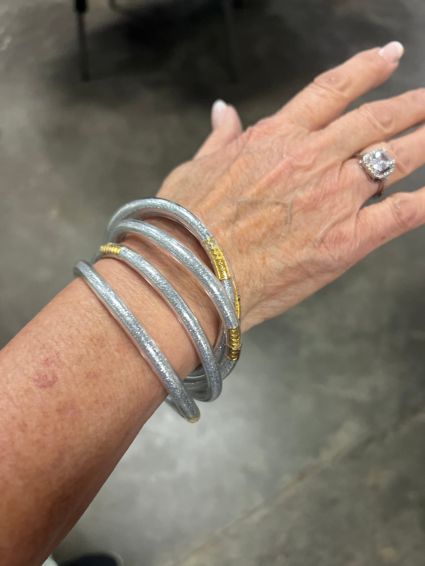 Silver Jelly Bangles