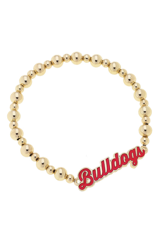 Georgia Bulldogs Enamel Stretch Bracelet in Gold
