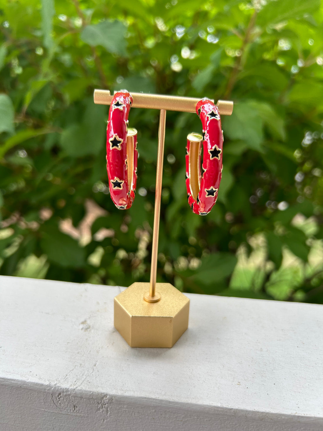 Red & Black Justine Large Earrings