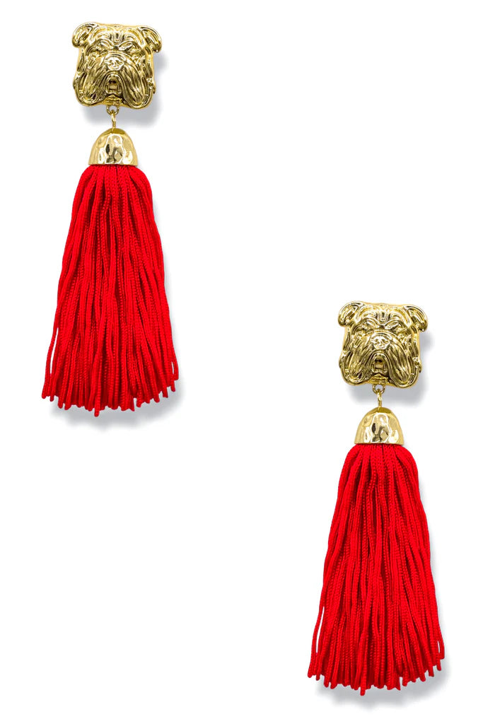 Bulldog Tassel Earrings