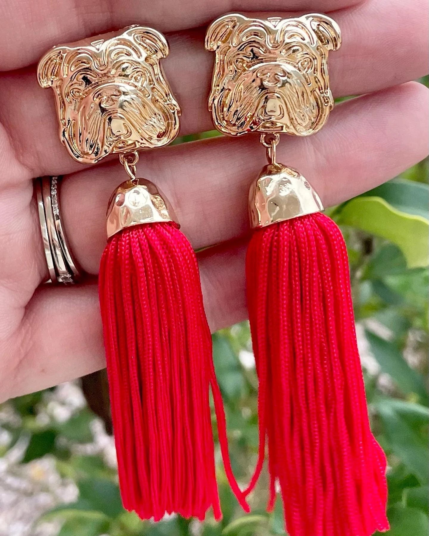 Bulldog Tassel Earrings